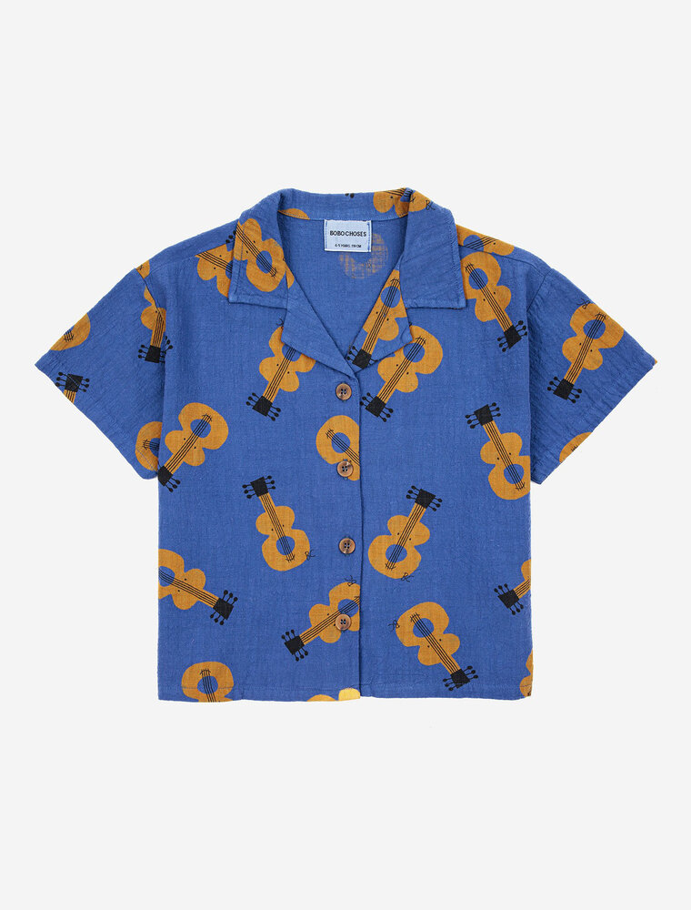 Bobo Choses acoustic guitar all over woven shirt