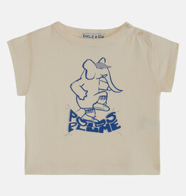 Emile et Ida baby tee shirt imprime place ecru poids plume