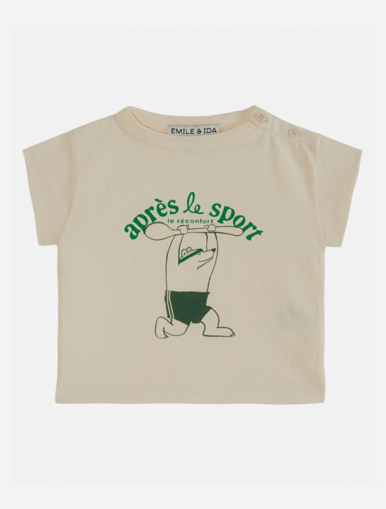 Emile et Ida baby tee shirt imprime place ecru reconfort