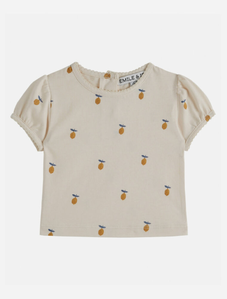 Emile et Ida baby tee shirt picote citron