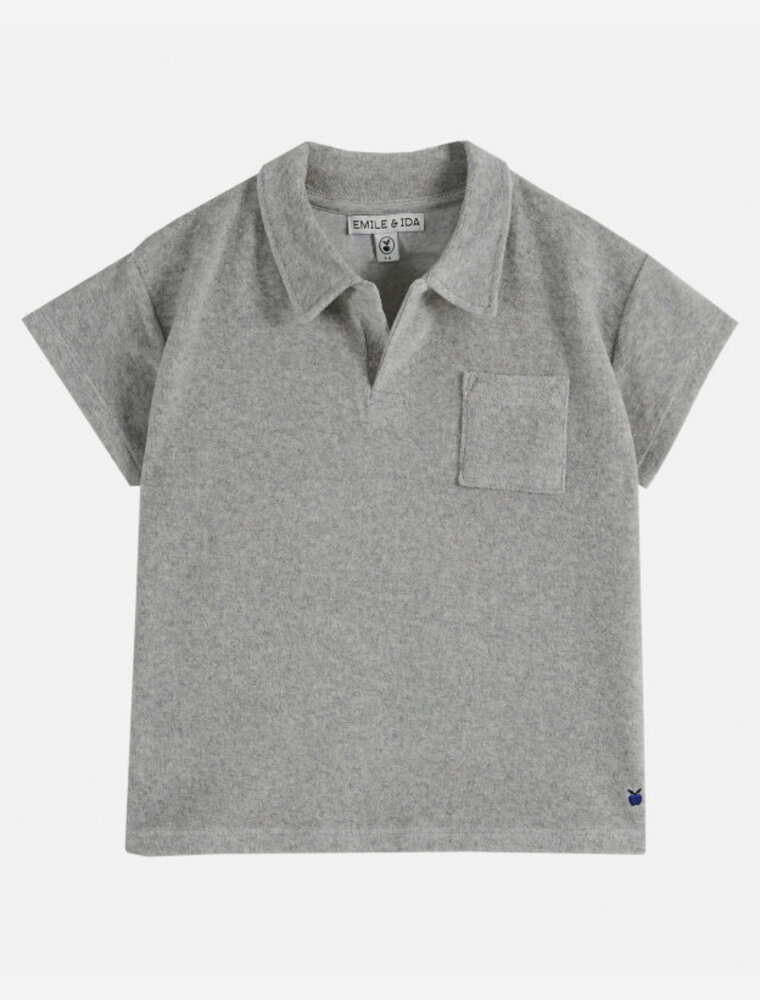 Emile et Ida baby polo eponge uni gris chine