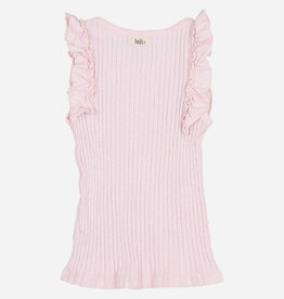 Buho rib ruffle t-shirt mauve