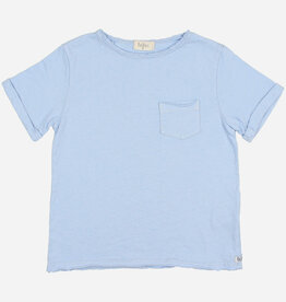 Buho pocket linen t-shirt placid blue