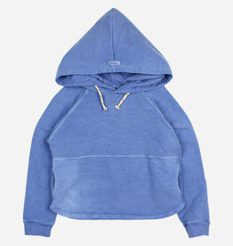 Buho hood fleece jumper blue surf