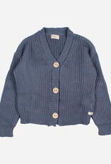 Buho cotton knit cardigan blue stone