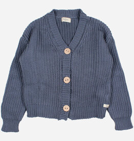 Buho cotton knit cardigan blue stone