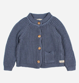 Buho bb cotton knit cardigan blue stone