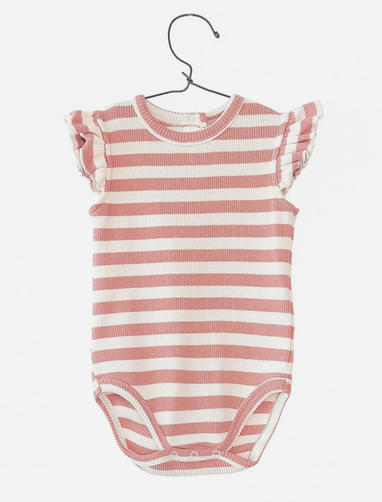 Play Up baby striped rib body coral