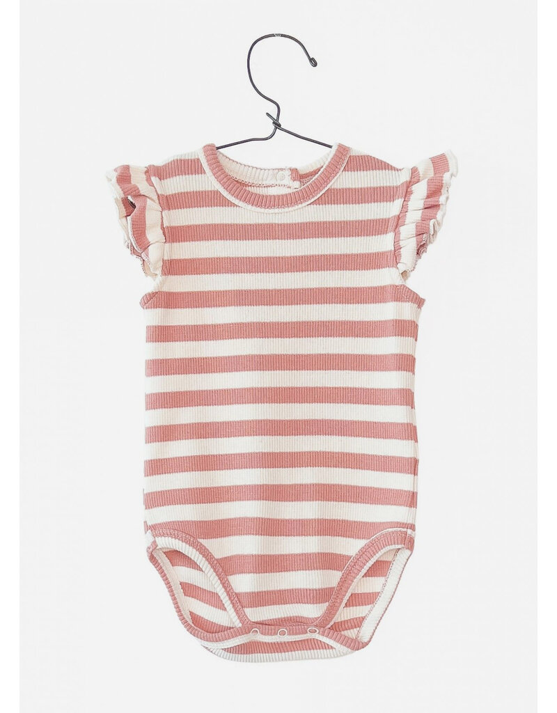 Play Up baby striped rib body coral