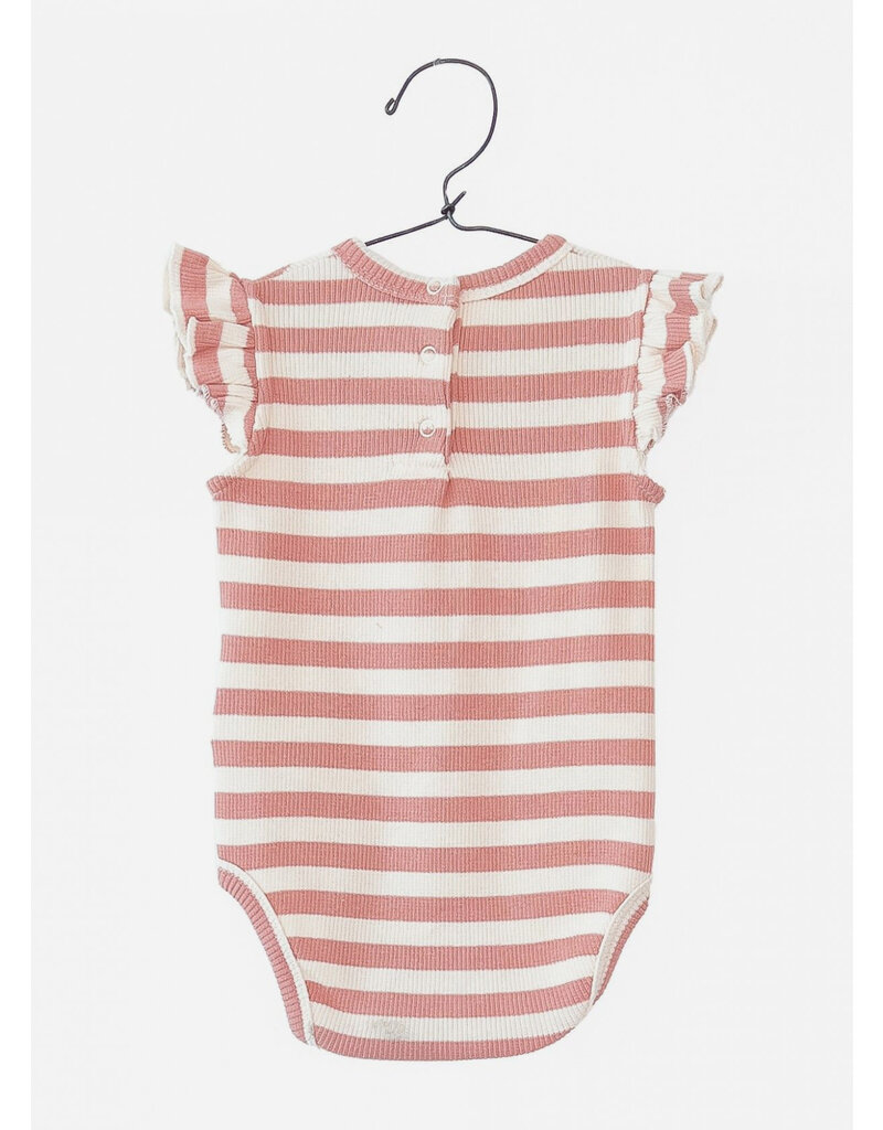 Play Up baby striped rib body coral