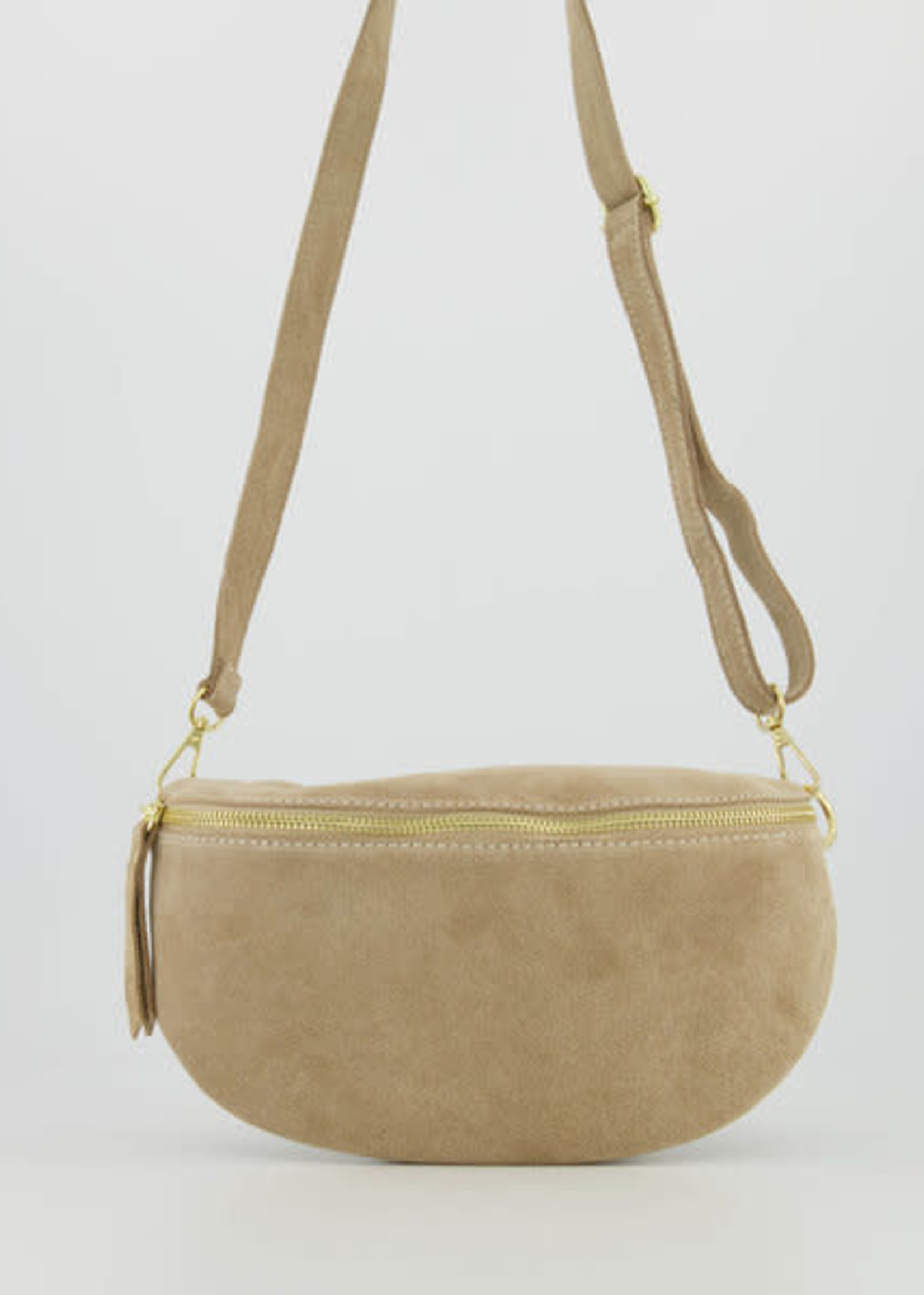 Leren tas Zoey Big Suede zand