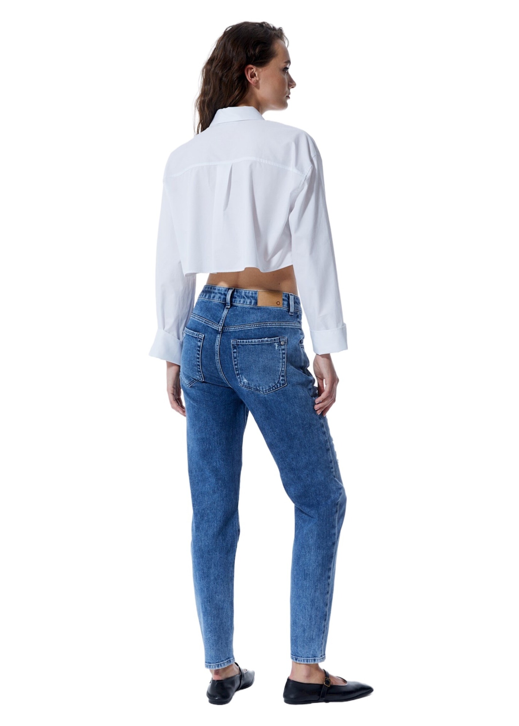 C.O.J. COJ Boyfriend Jeans Victoria Med blue damaged