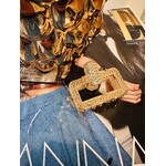 Bulu hairclip goud rechthoek