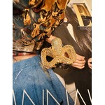 Bulu hairclip goud strik