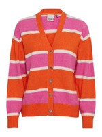 ICHI Ihmotif cardigan orange stripe