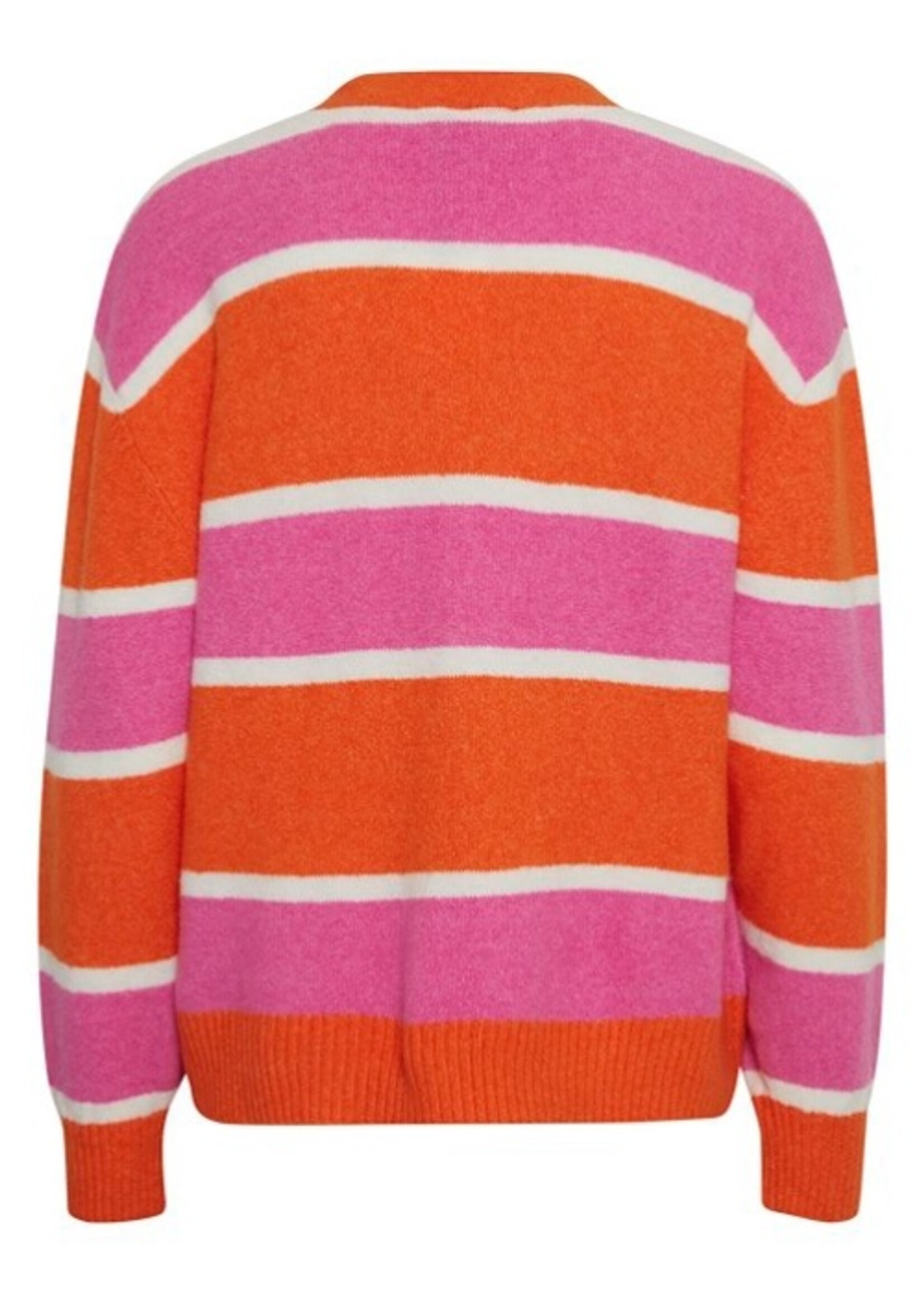 ICHI Ihmotif cardigan orange stripe