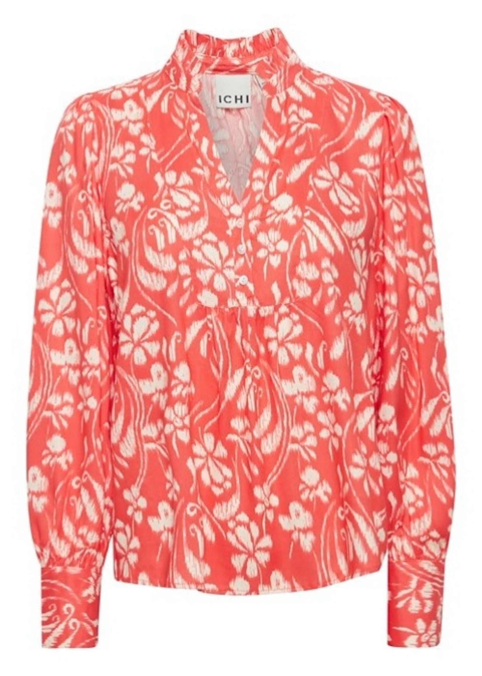 ICHI Ihnasreen Blouse Hot coral flower