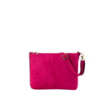 Suede Crossbody tas Ariel  roze fuchsia