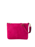 Suede Crossbody tas Ariel  roze fuchsia