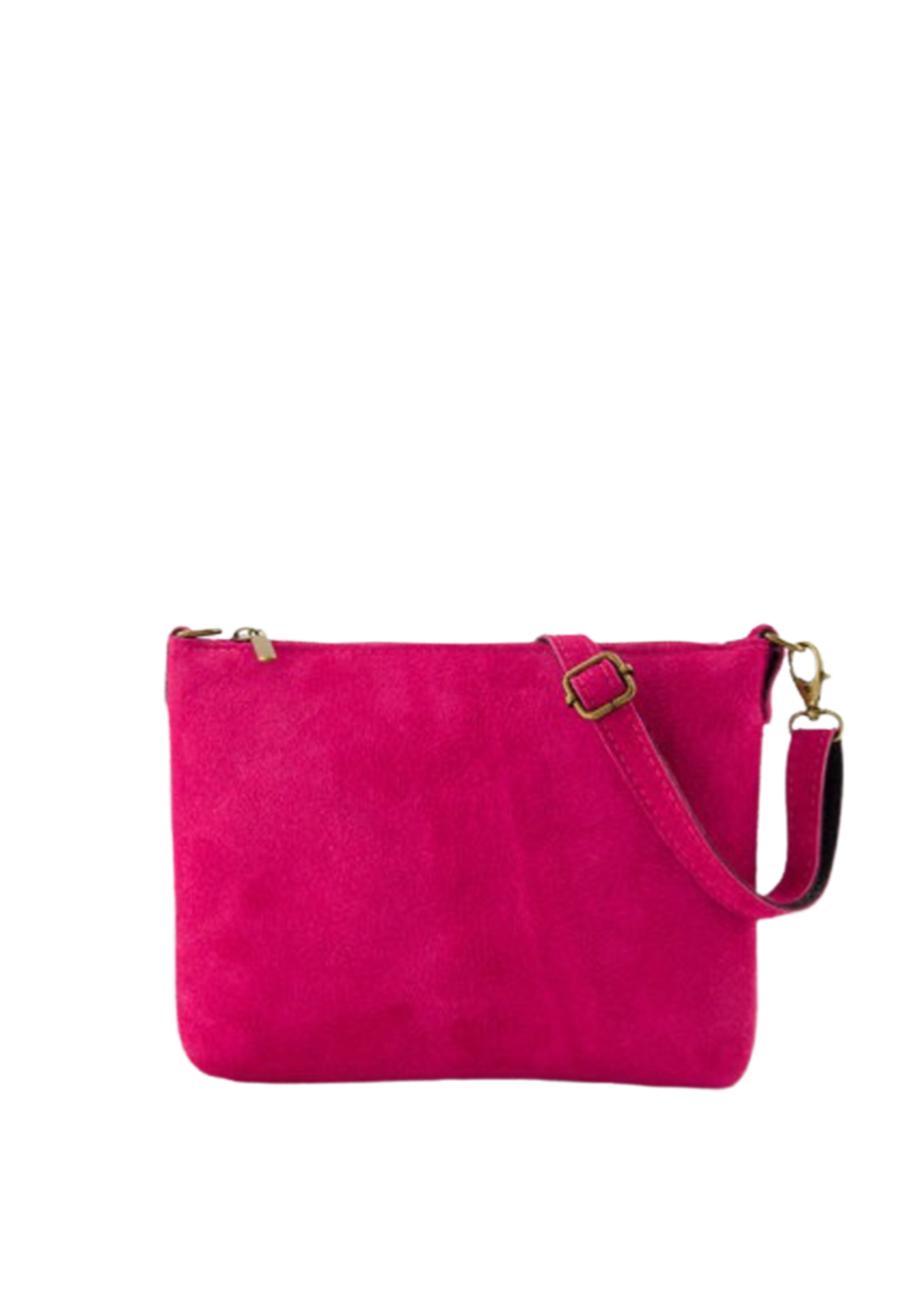 Suede Crossbody tas Ariel  roze fuchsia