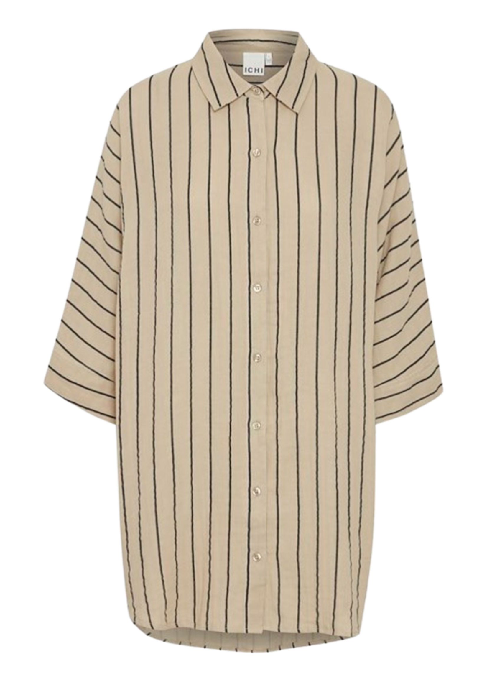 ICHI Iafoxa oversized beach blouse stripe