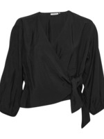 Moss Copenhagen Audia 3/4 wrap blouse black