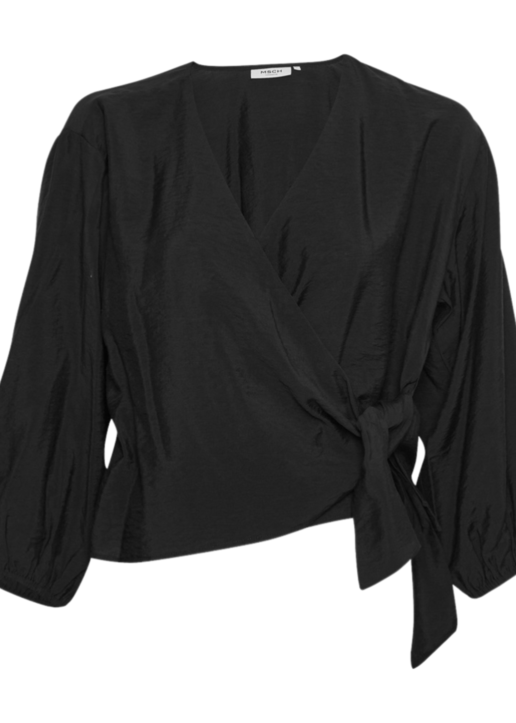 Moss Copenhagen Audia 3/4 wrap blouse black