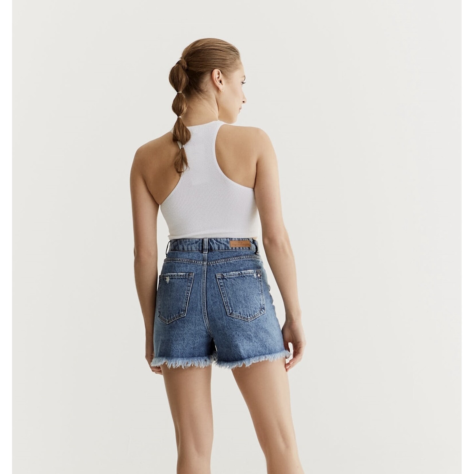 C.O.J. COJ denim Shorts Naomi dark blue destroyed