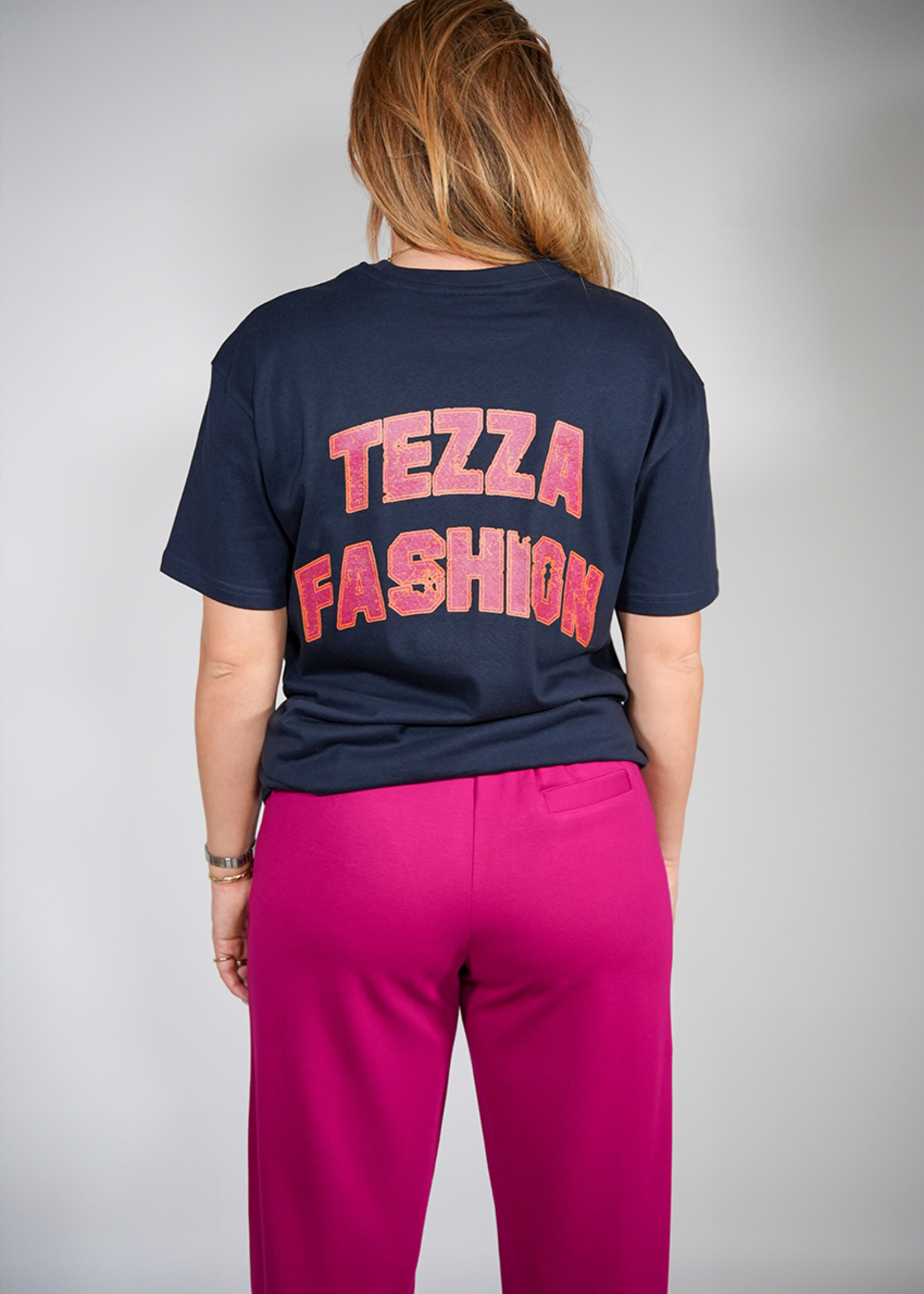 Tezza Fashion Tezza t-shirt logo Navy oversized