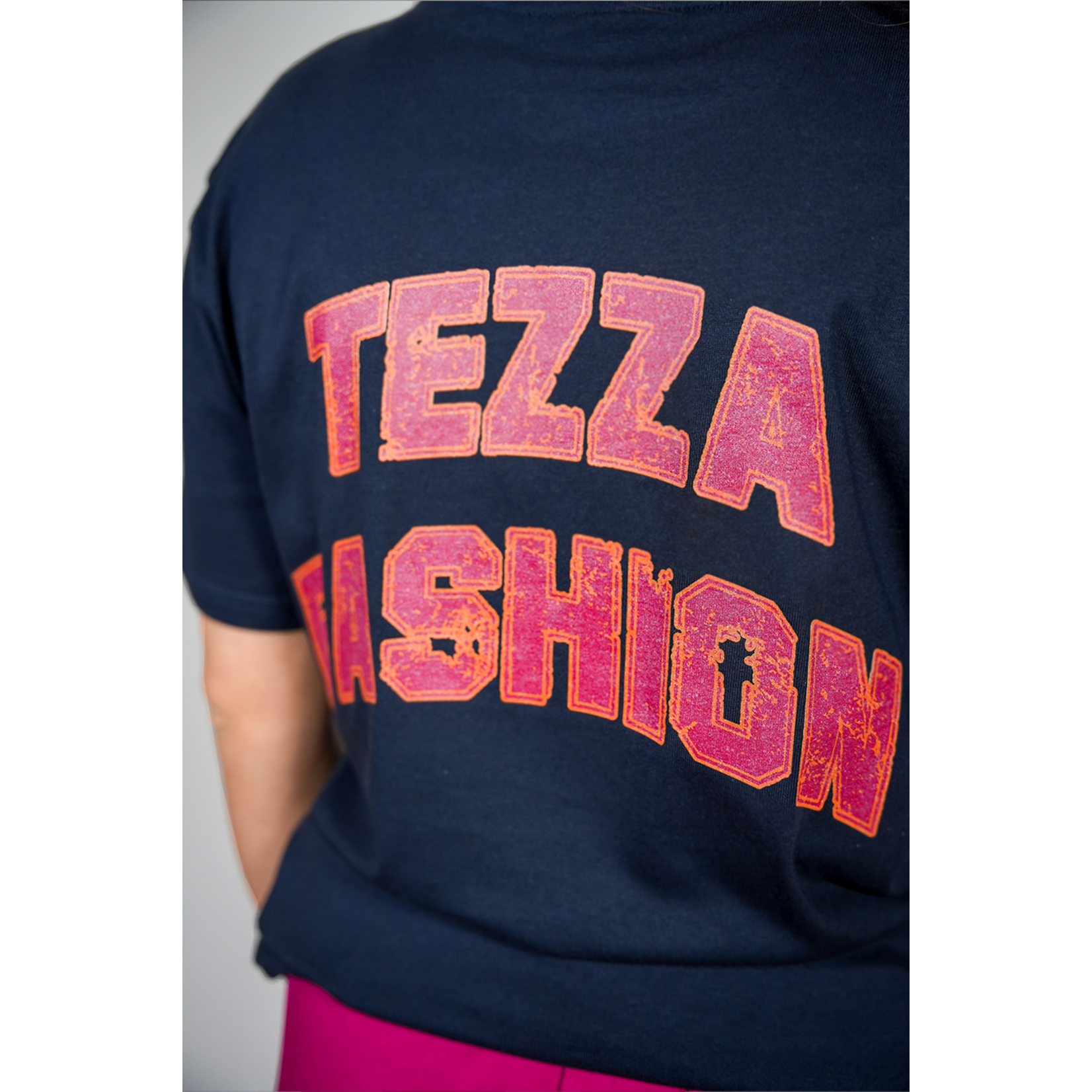 Tezza Fashion Tezza t-shirt logo Navy oversized