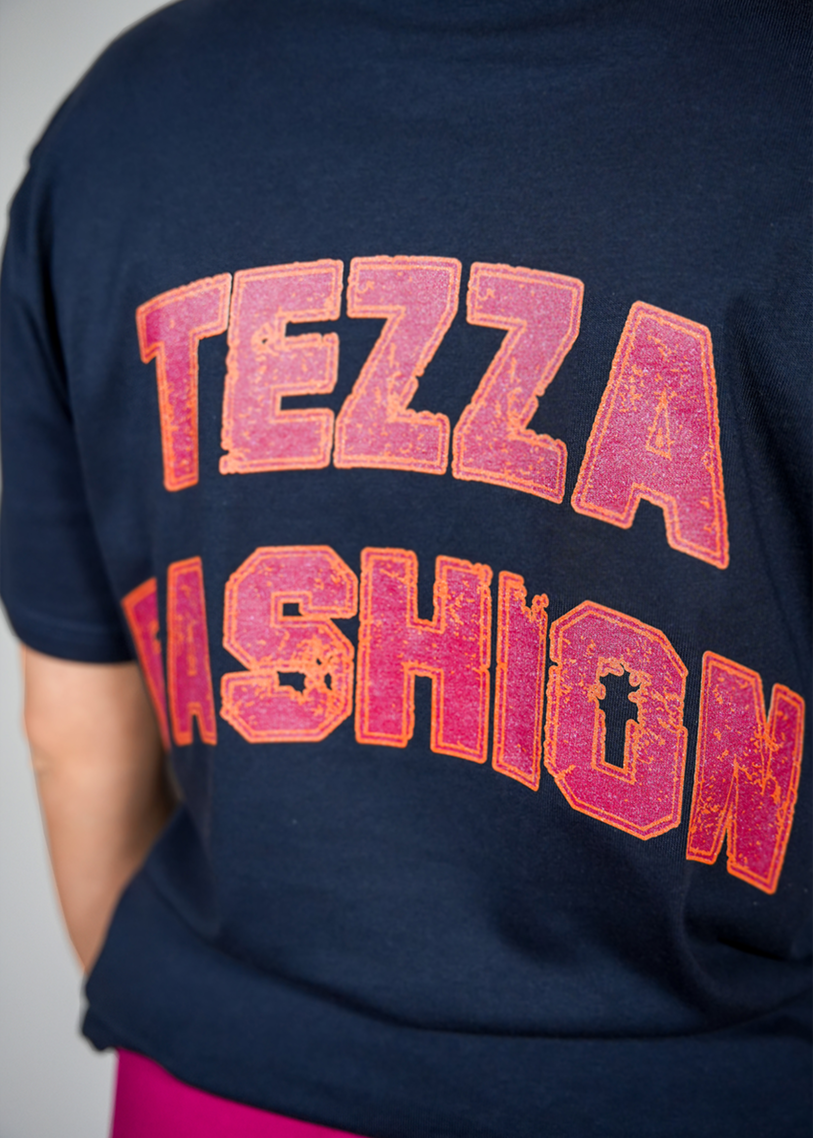 Tezza Fashion Tezza t-shirt logo Navy oversized