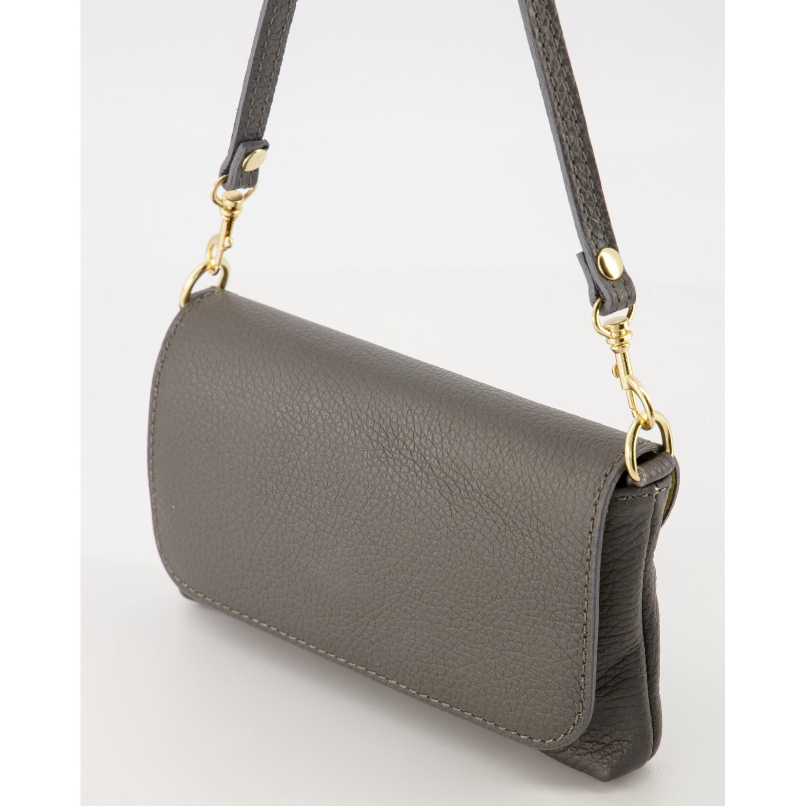 Leren tas Lara donker Grijs