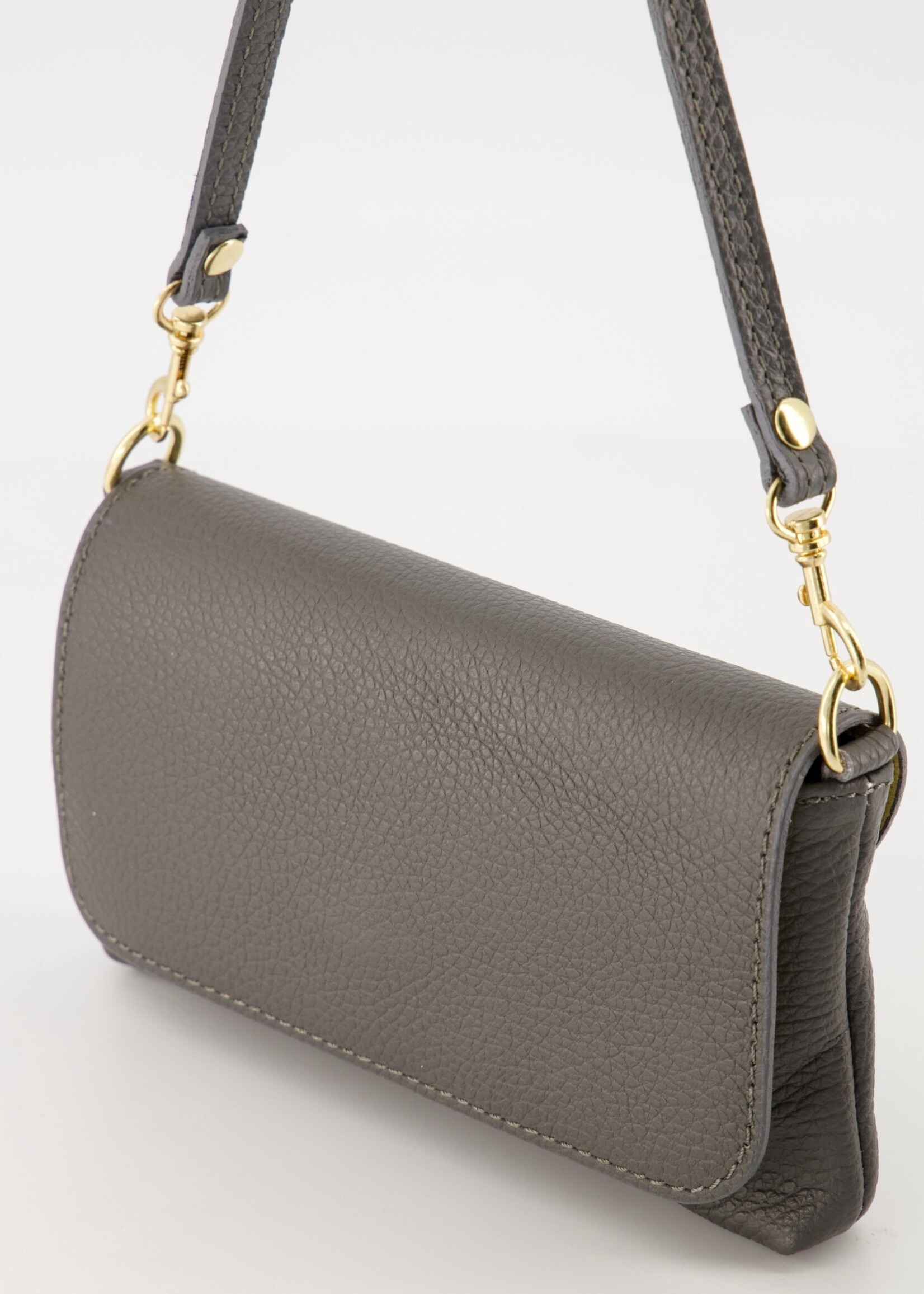 Leren tas Lara donker Grijs