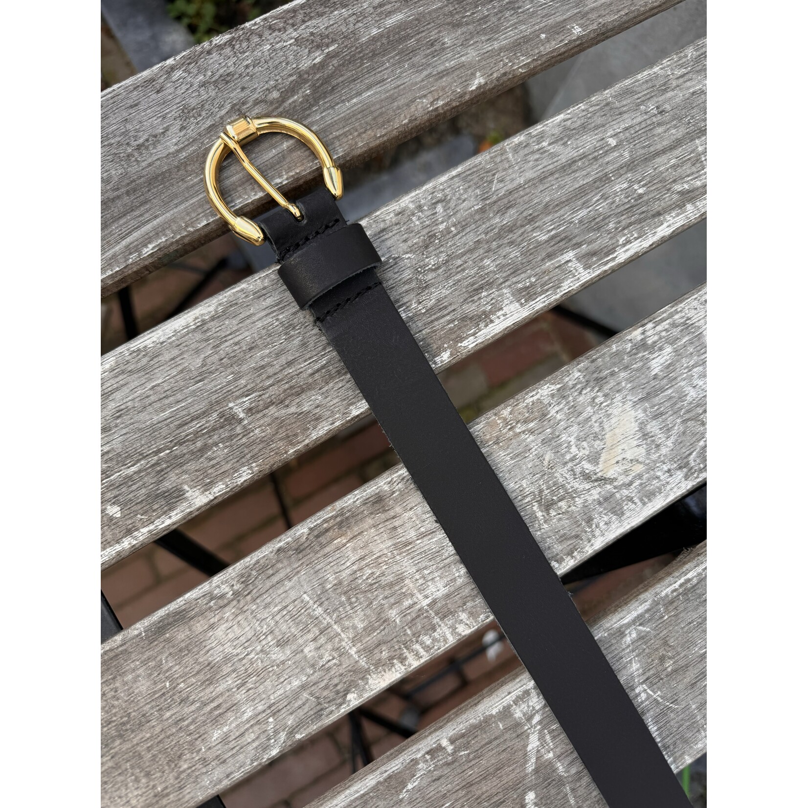 Elvy Elvy belt plain black gold
