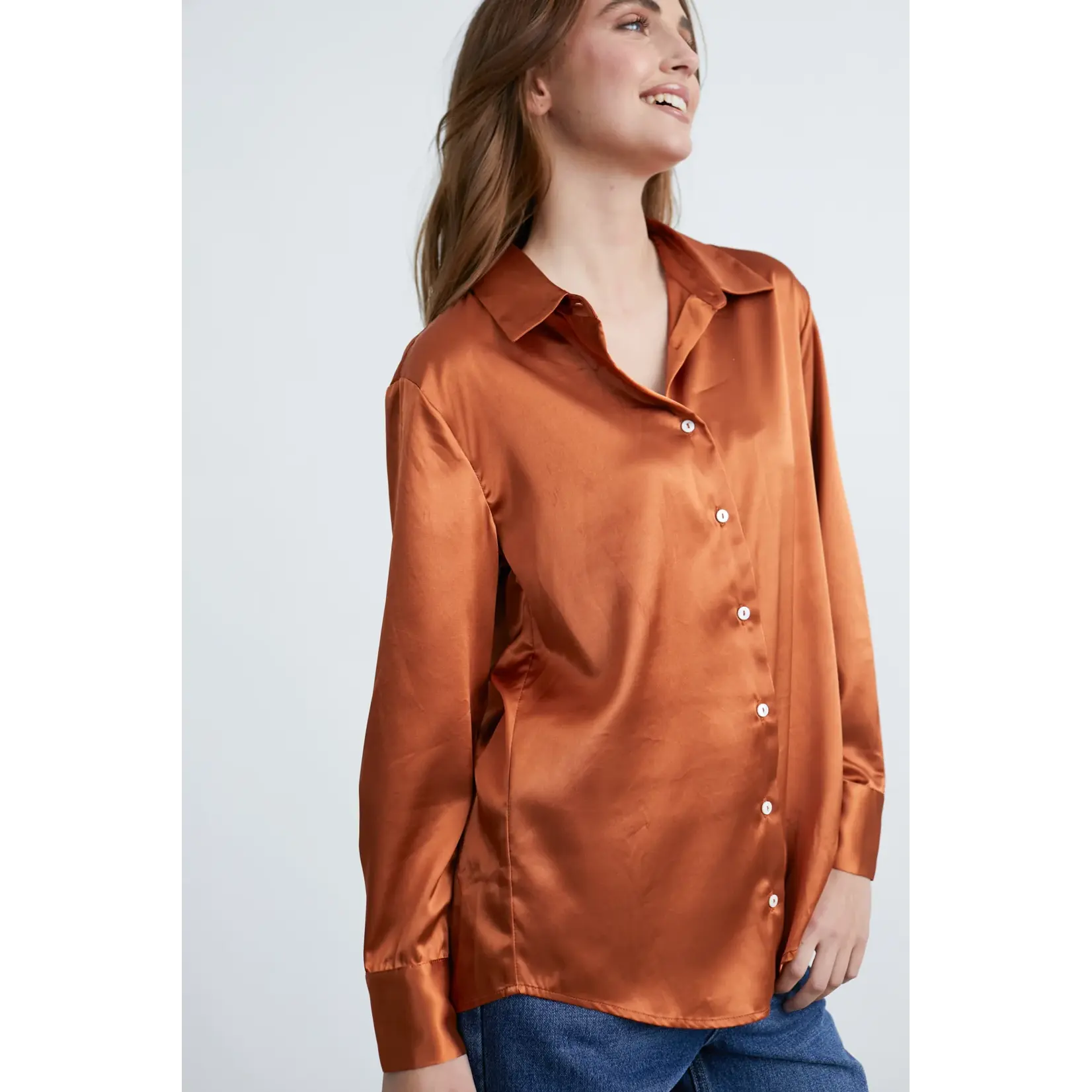 24Colours 24Colours blouse shine rust