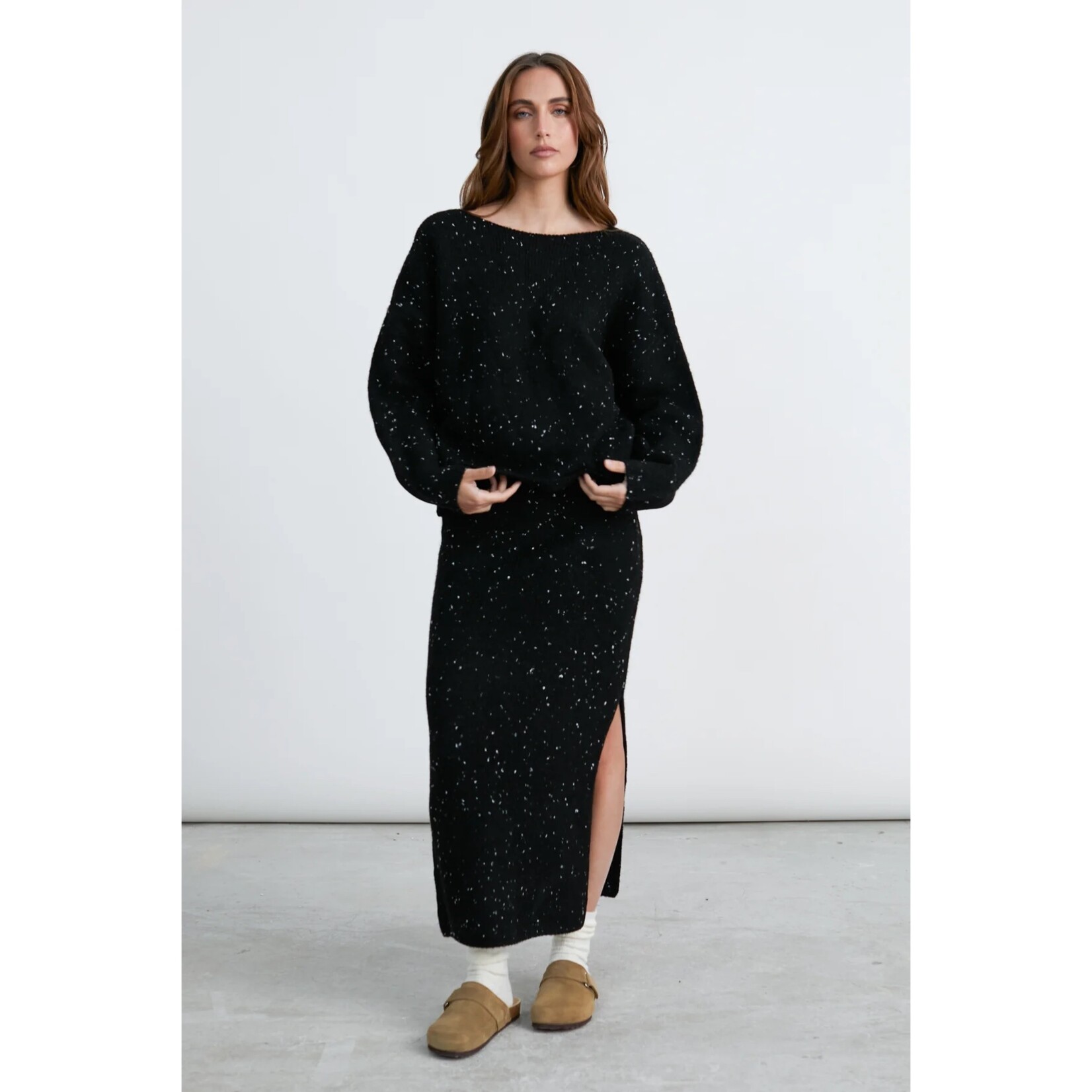 24Colours 24Colours gebreide rok zwart