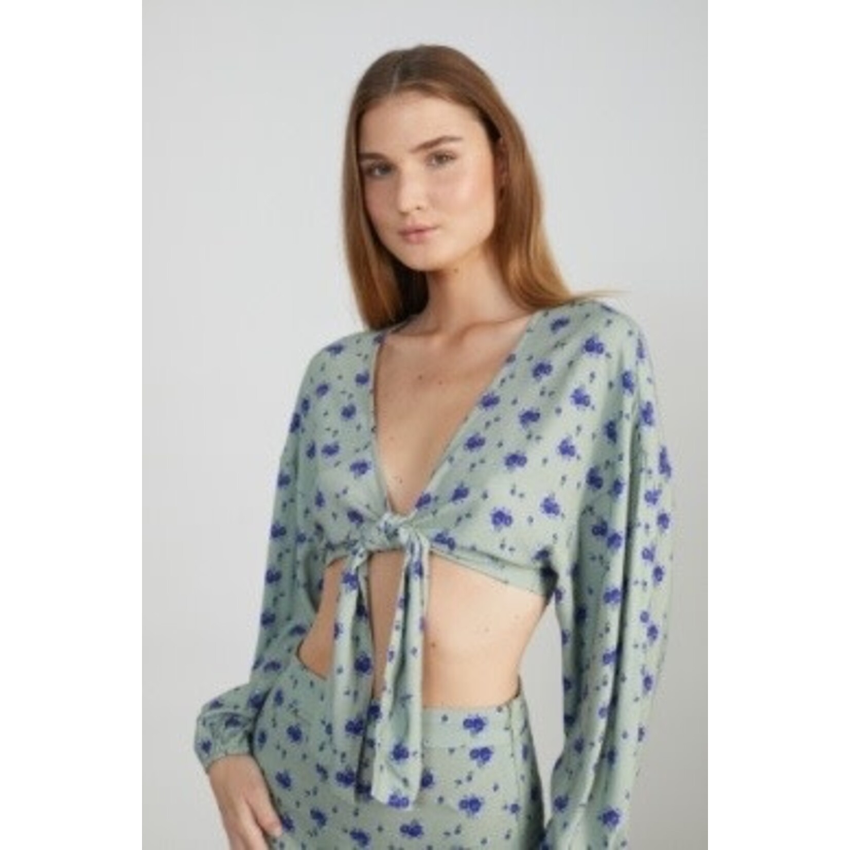 24Colours 24Colours wikkel top Fleur groen