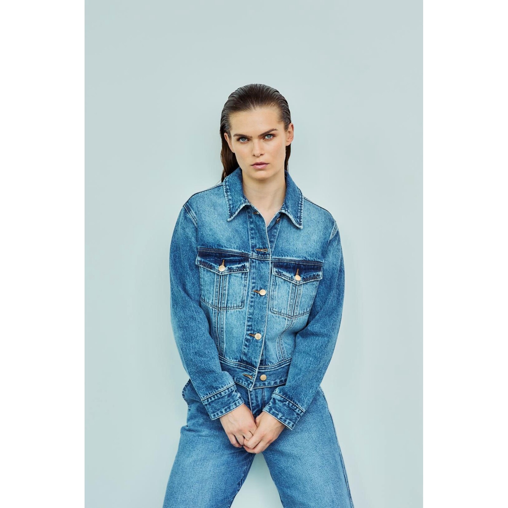 With Black With Black Abigale denim jacket blue