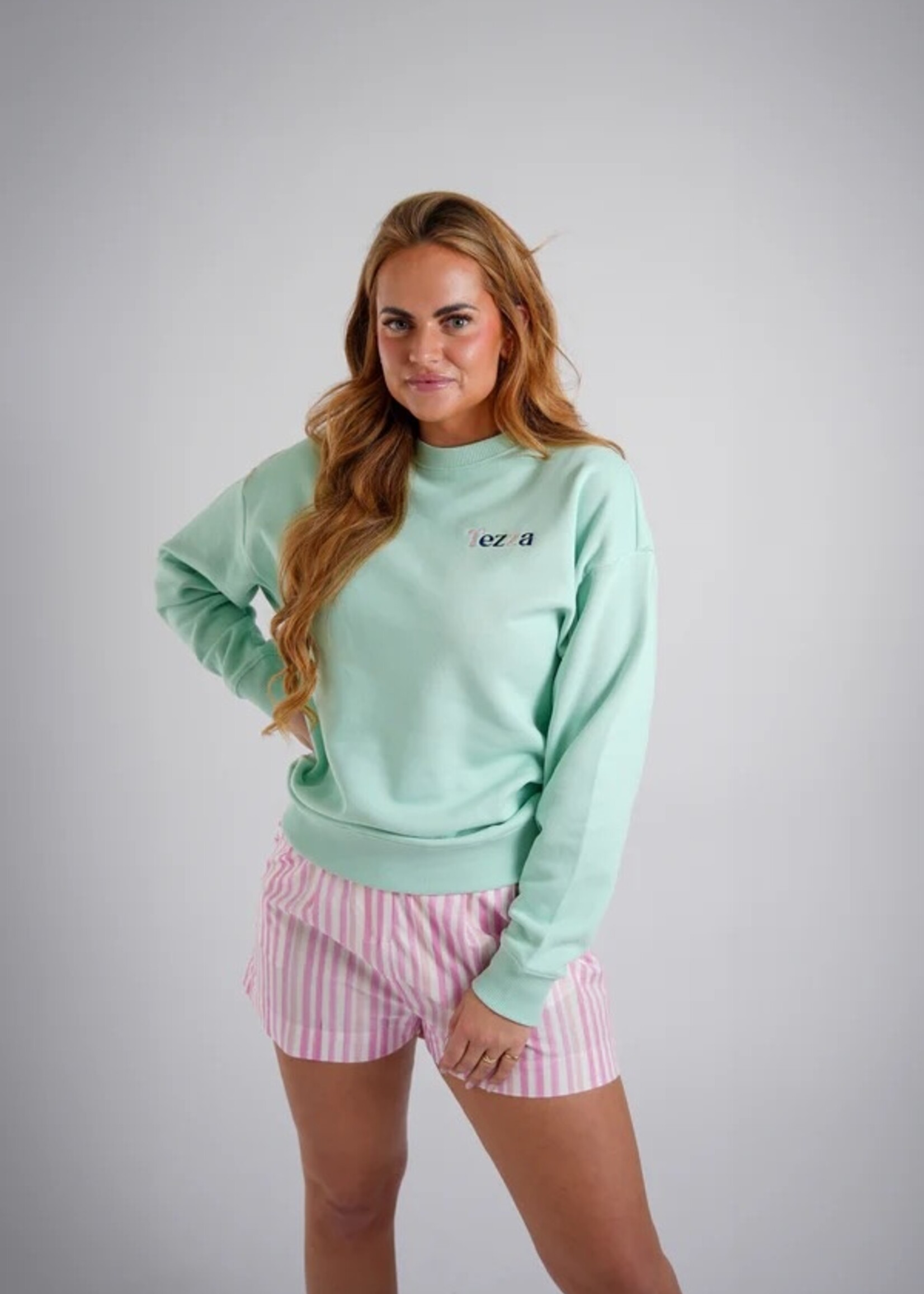 Tezza Fashion Tezza sweater boyfriend aqua