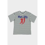 Streep t-shirt Hello chili black