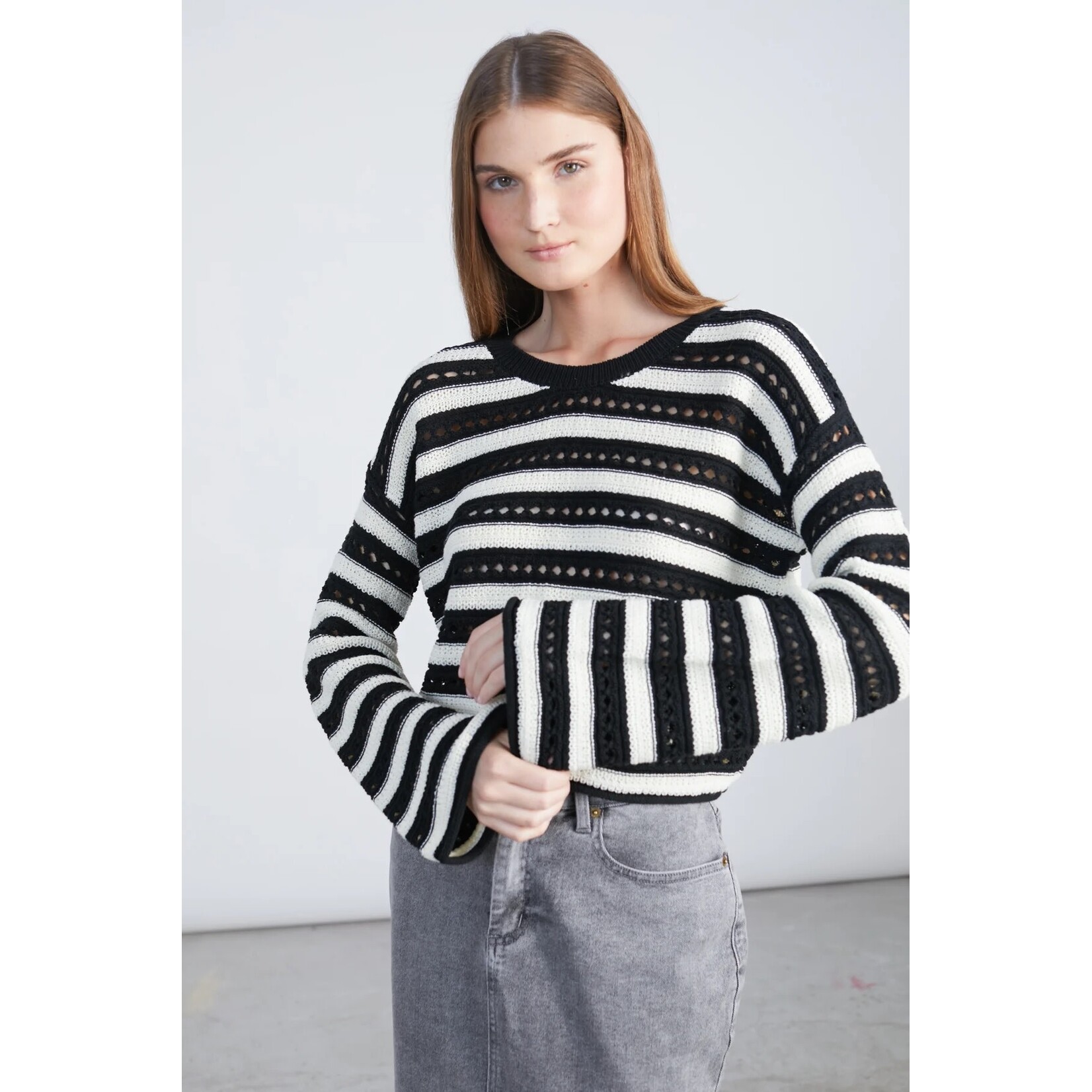 24Colours 24Colours streep trui Eveline