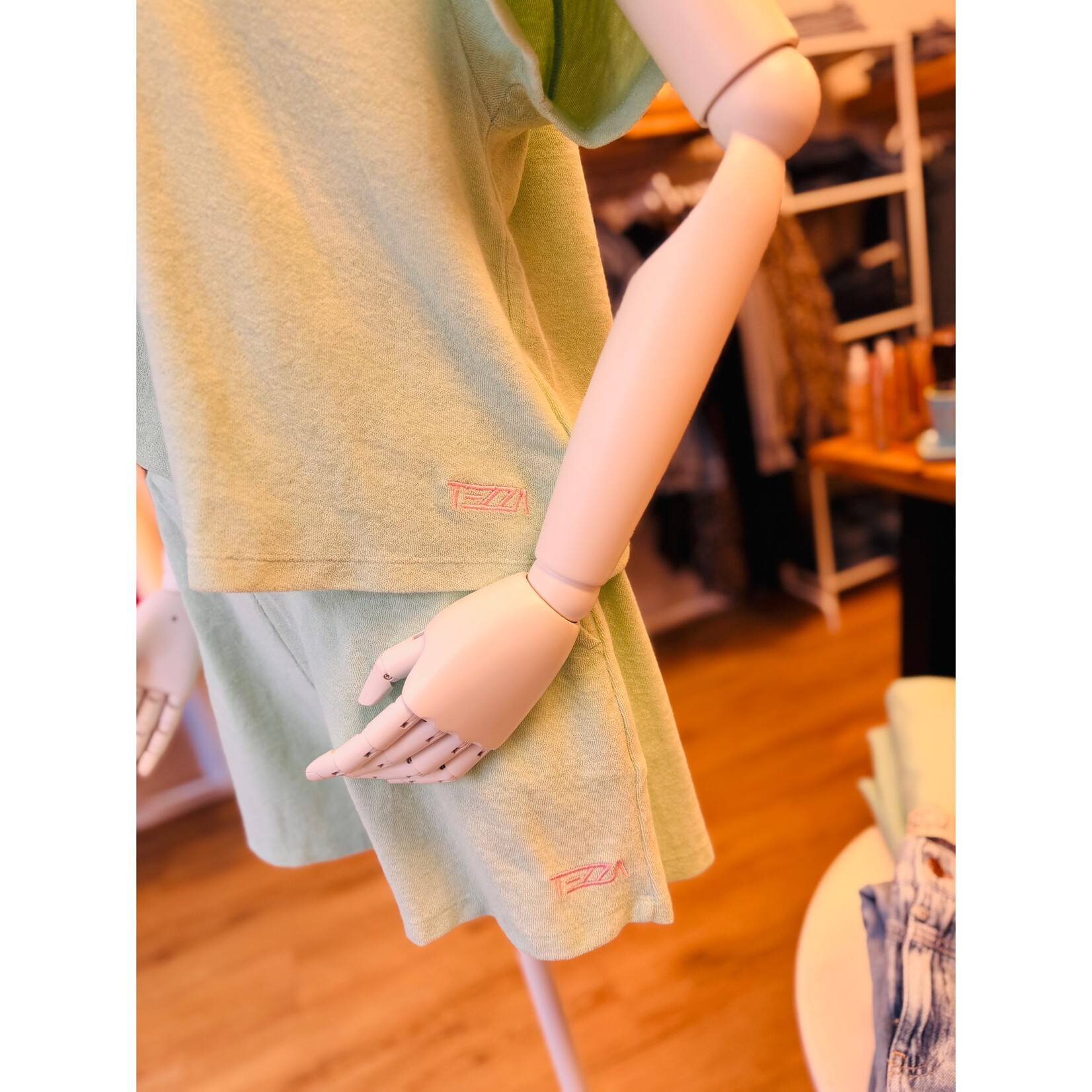 Tezza Fashion Tezza Badstof t-shirt aqua