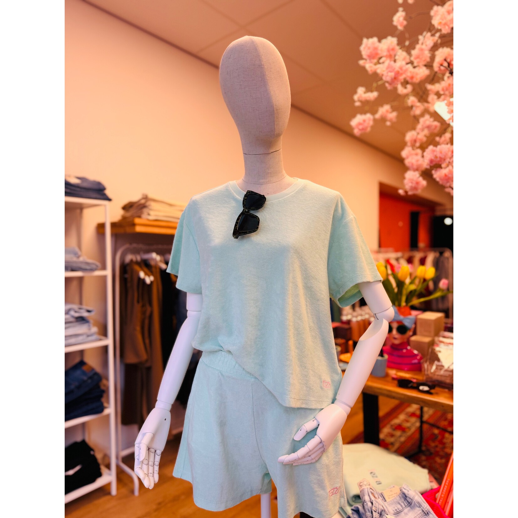 Tezza Fashion Tezza Badstof short Aqua