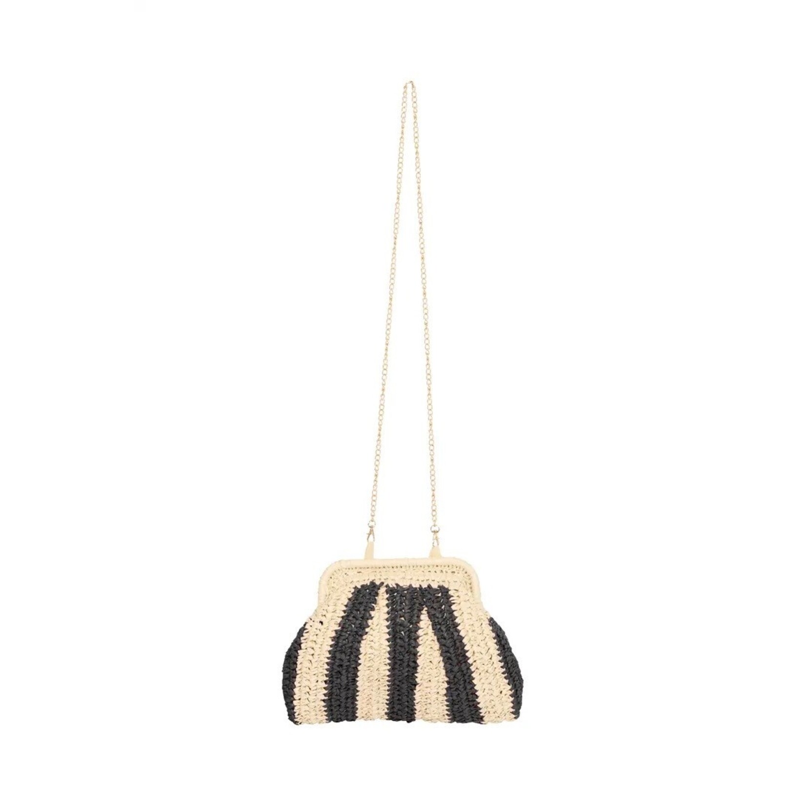 ICHI Ialysara clutch stripe black