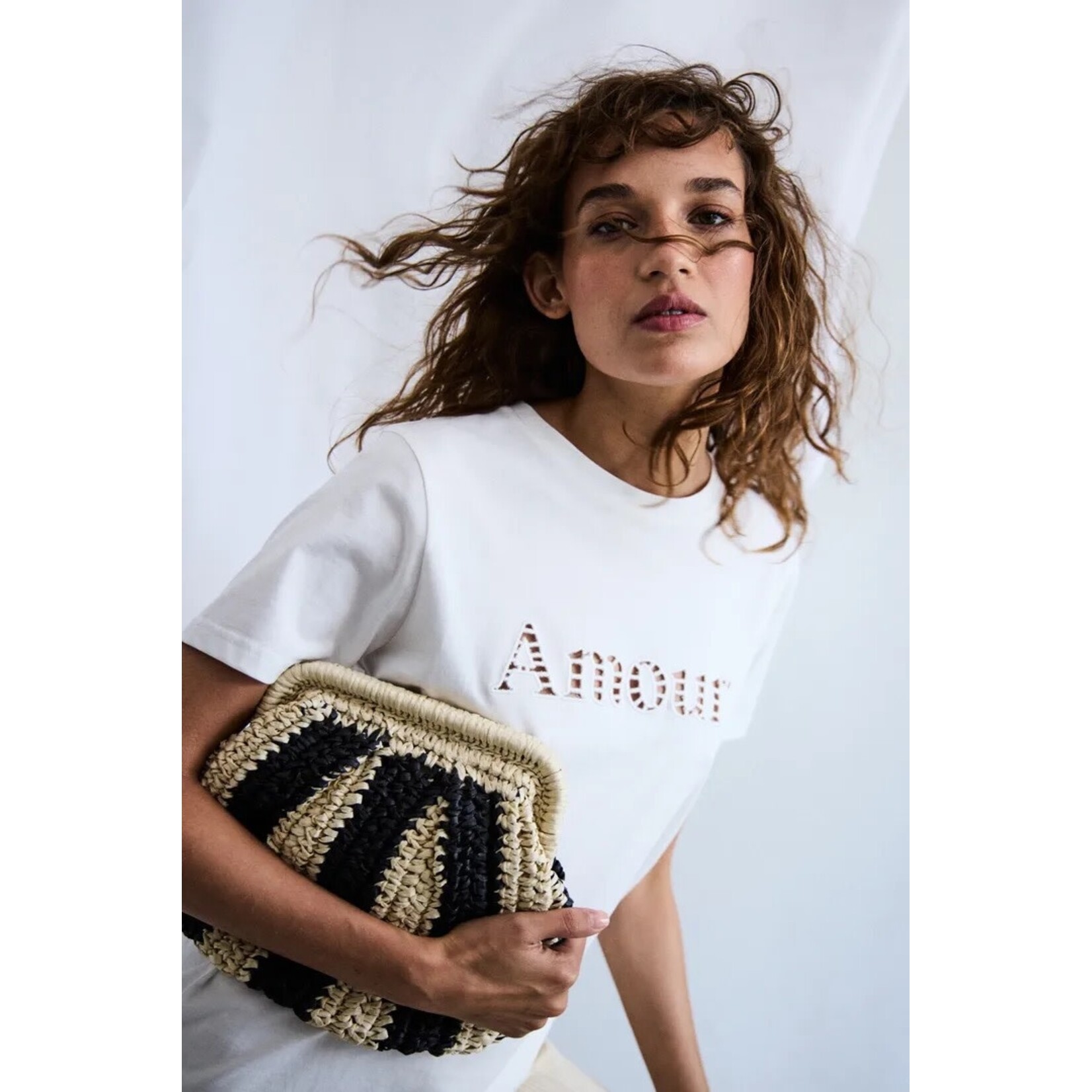 ICHI Ialysara clutch stripe black