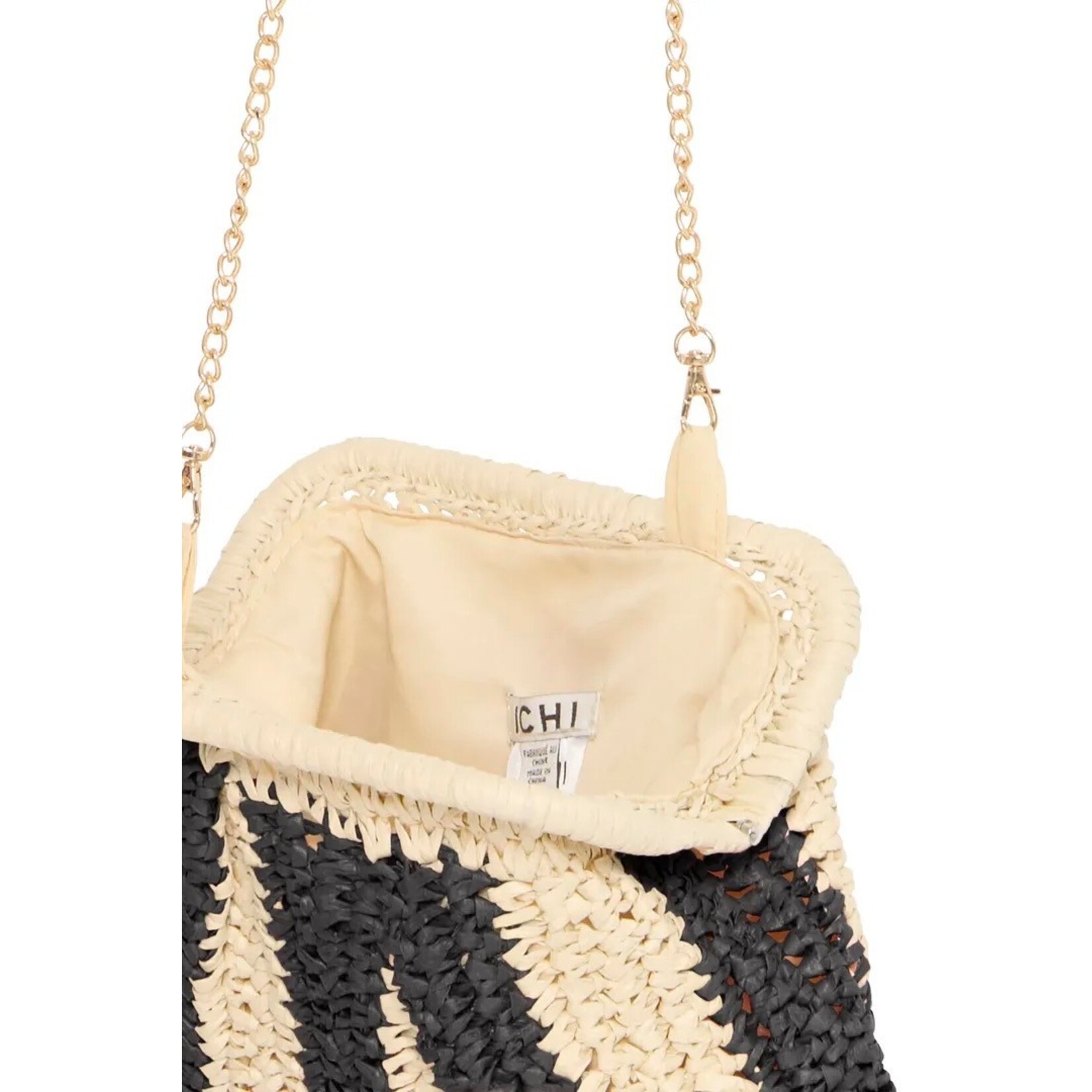 ICHI Ialysara clutch stripe black