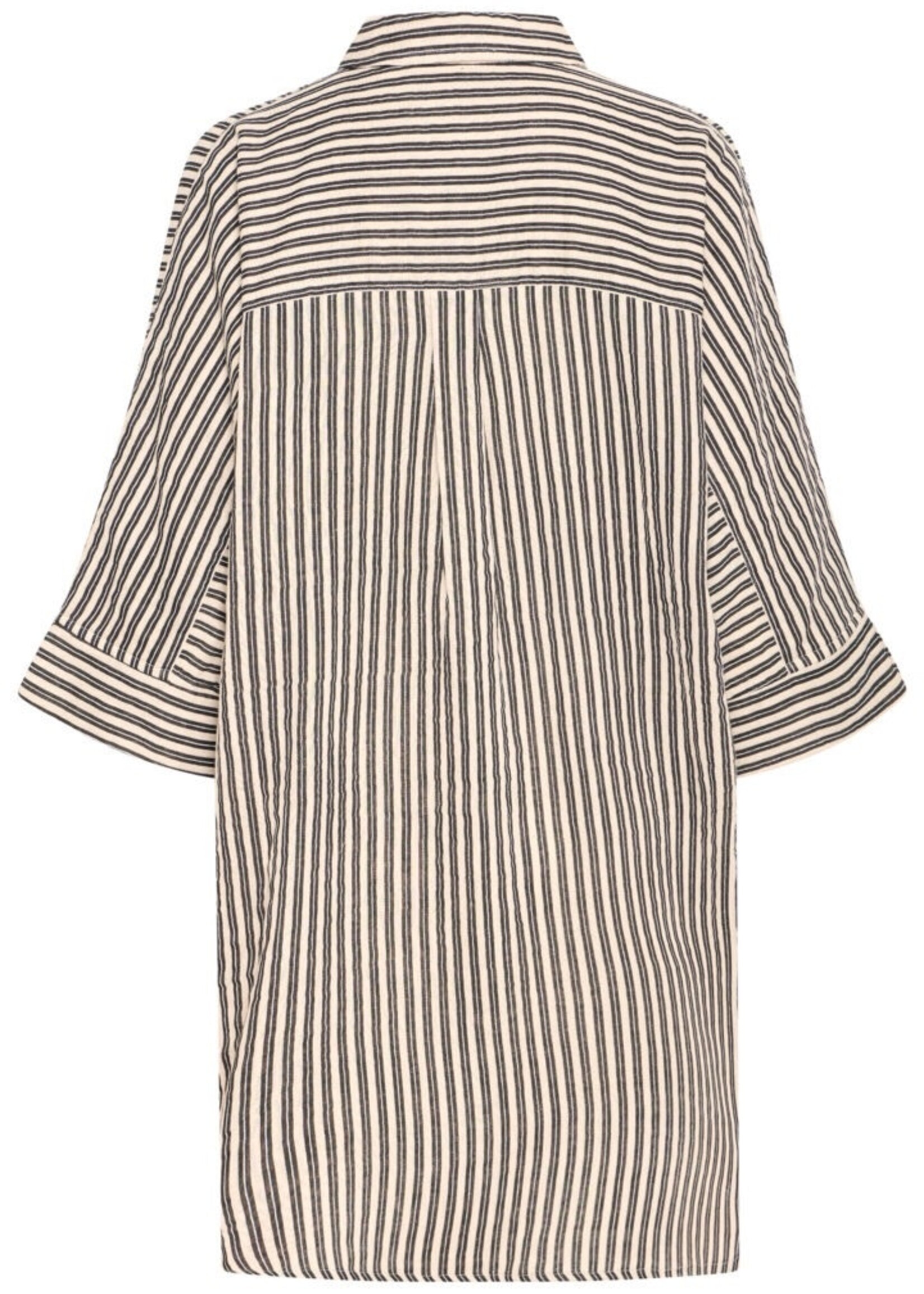 ICHI Iafoxa oversized beach blouse stripe black