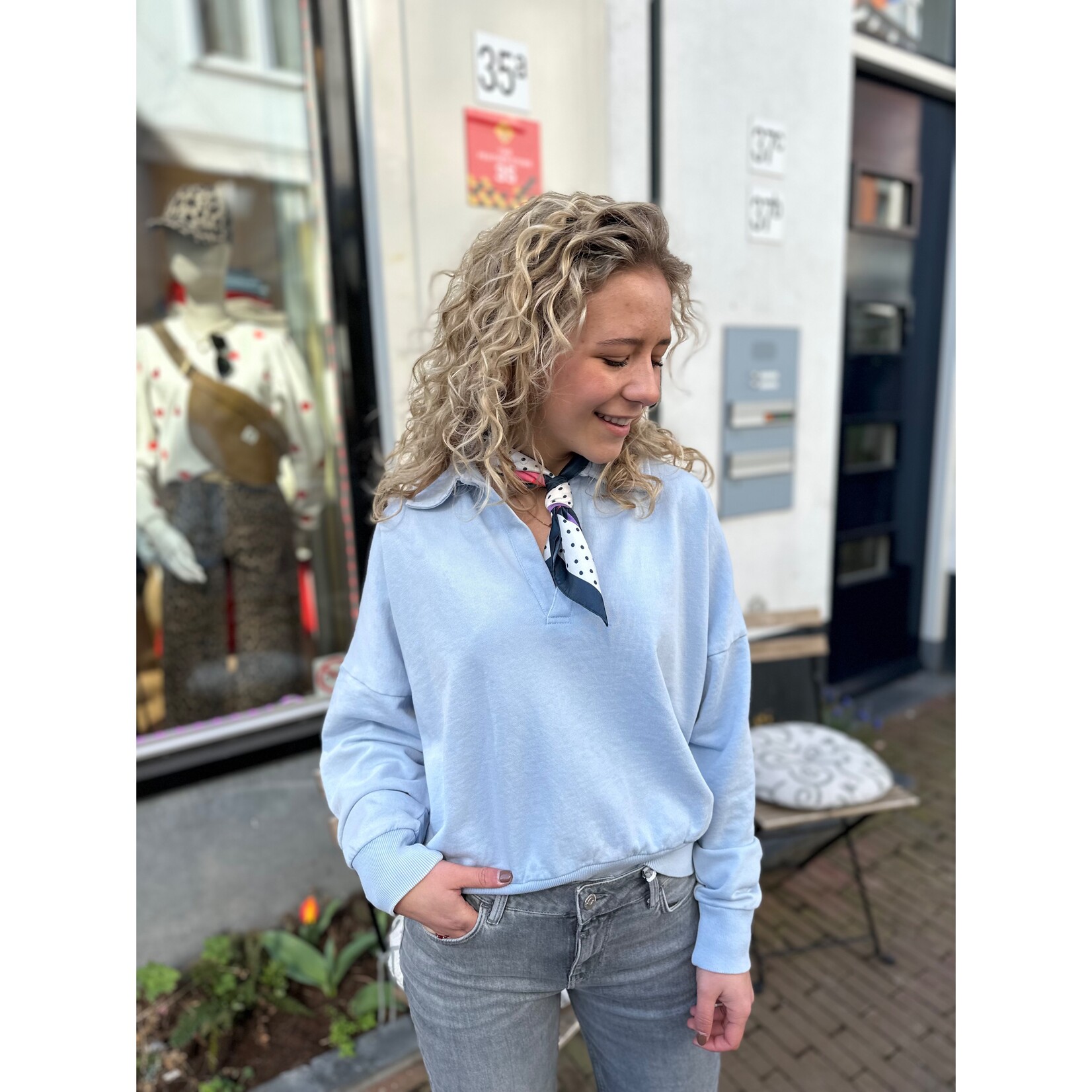 24Colours 24Colours sweater polo Corine blue