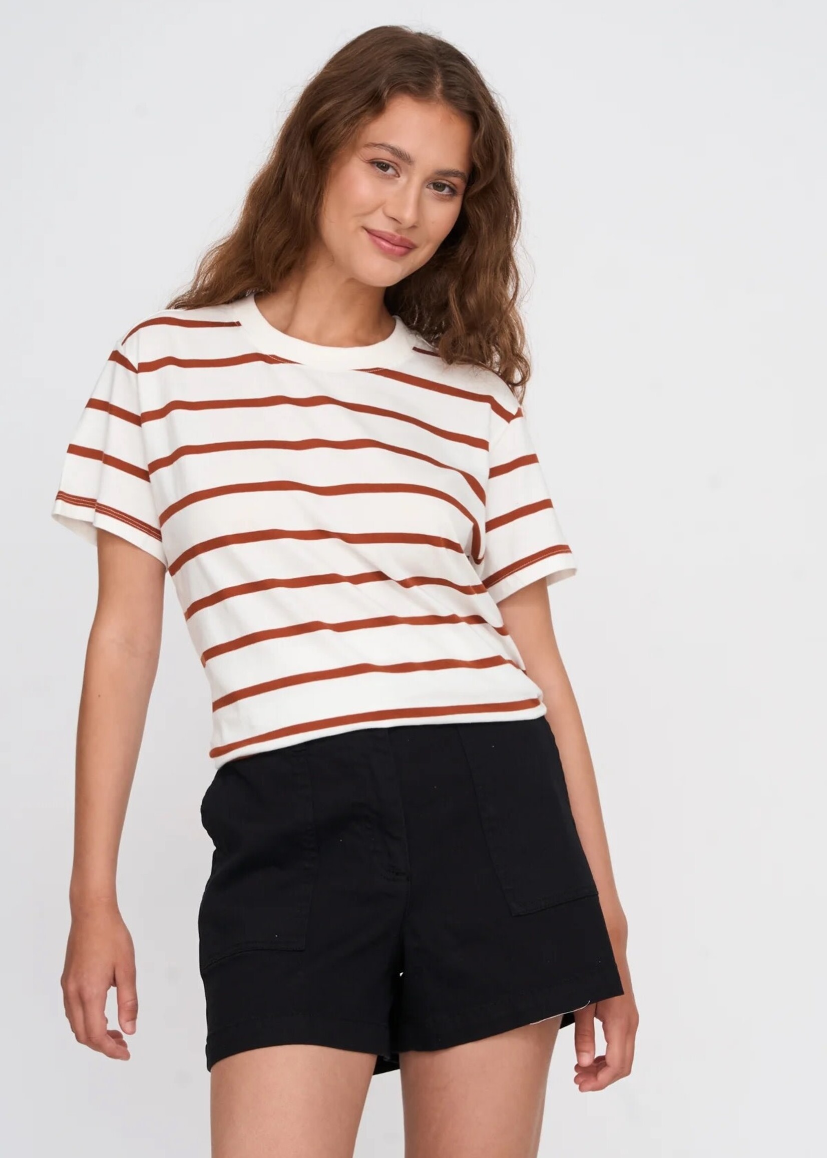 24Colours 24Colours streep t-shirt rust