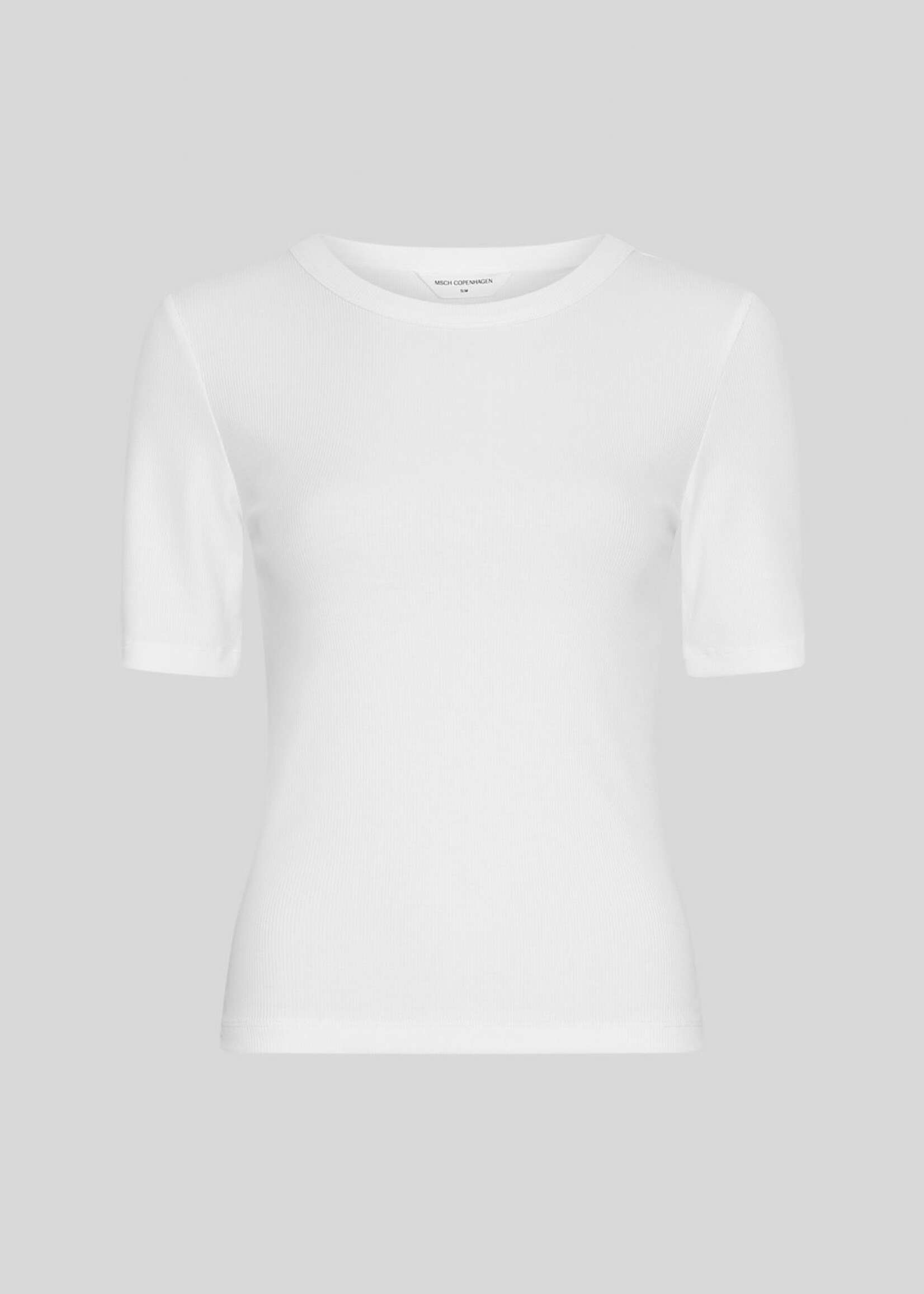 Moss Copenhagen Betrina Rib t-shirt wit
